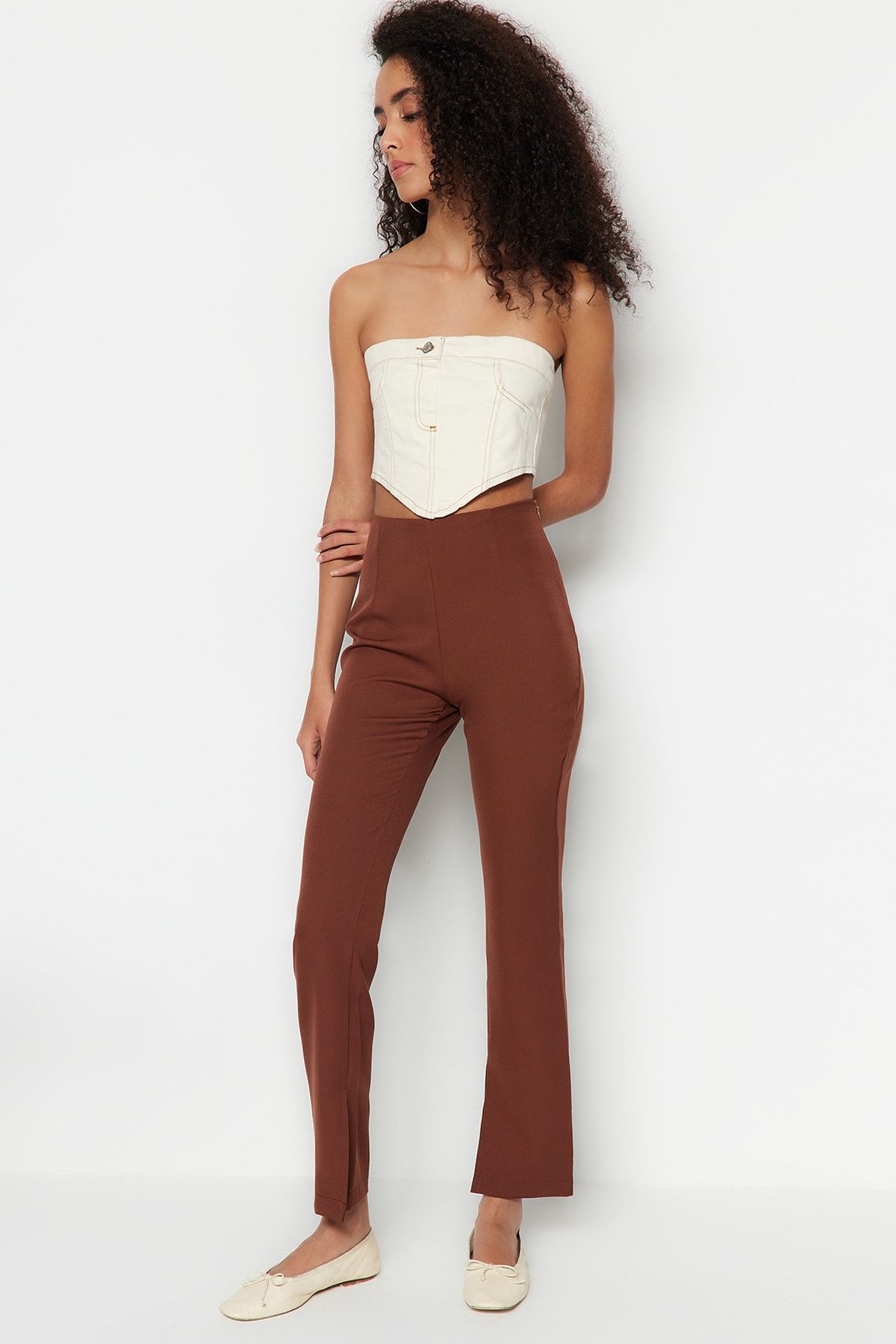 Petite wide leg deals high waisted trousers