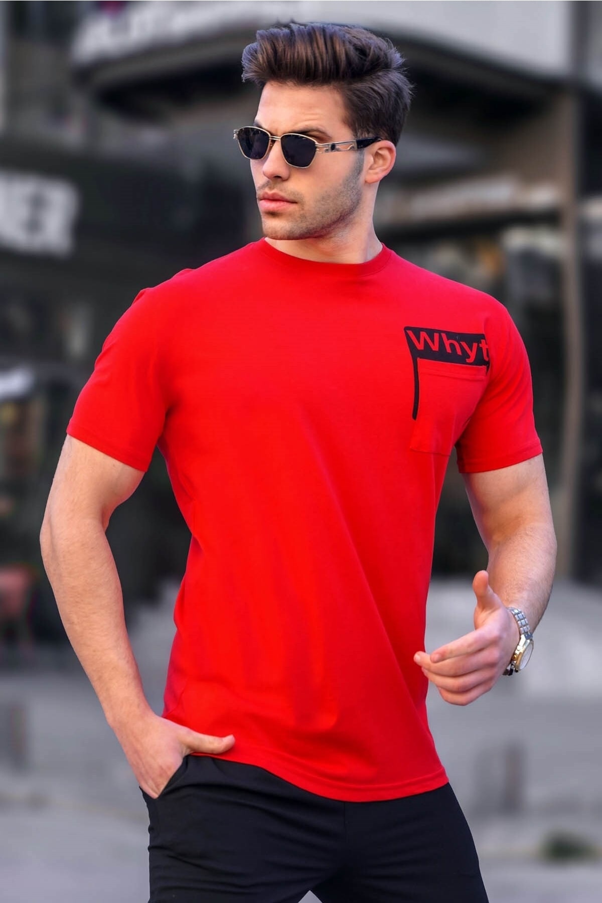 Madmext T-Shirt Rot Regular Fit