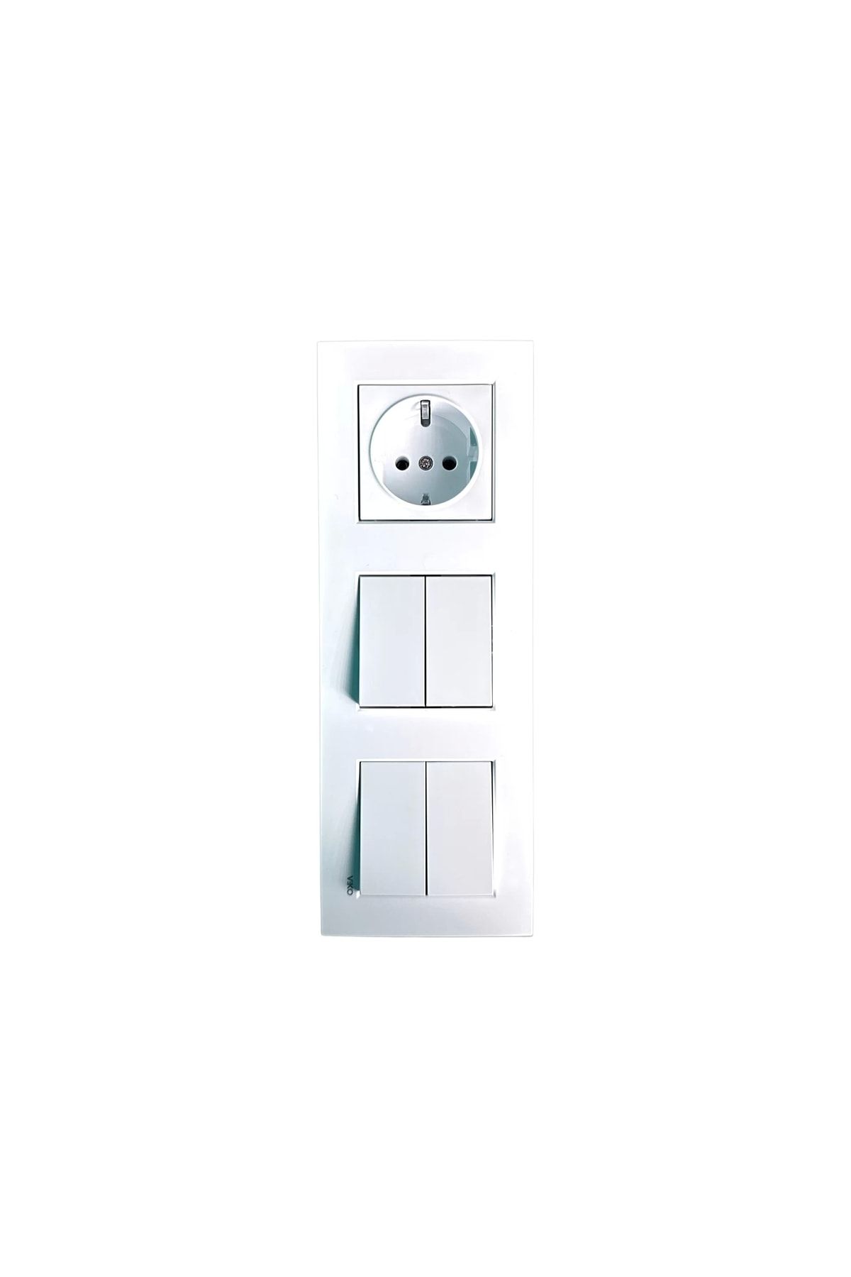 VİRALİGHTİNG-Viko Karre White Triple Set Grounded Socket + Commutator Switch + Commutator Switch 2