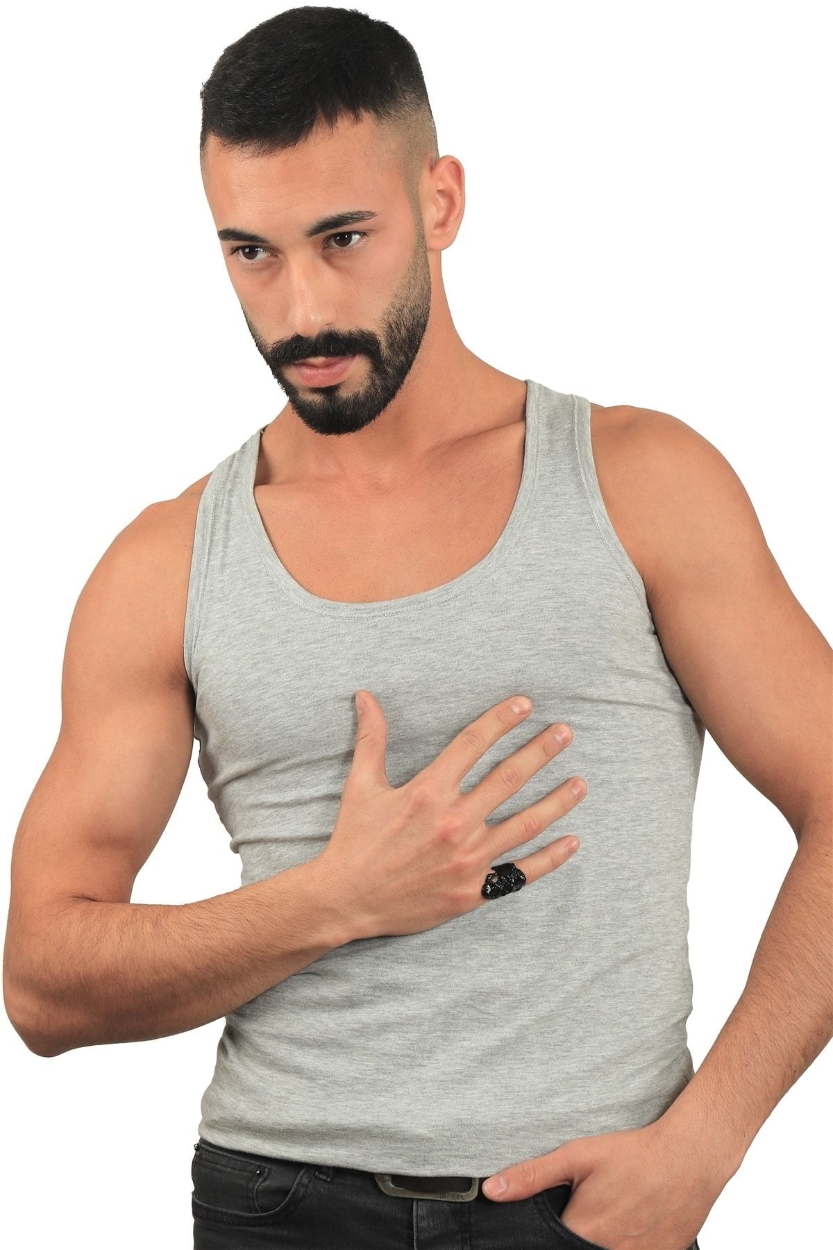 LABALABA-خاتم جمجمة على الطراز القوطي قابل للتعديل مطلي بأكسيد أسود للرجال 4