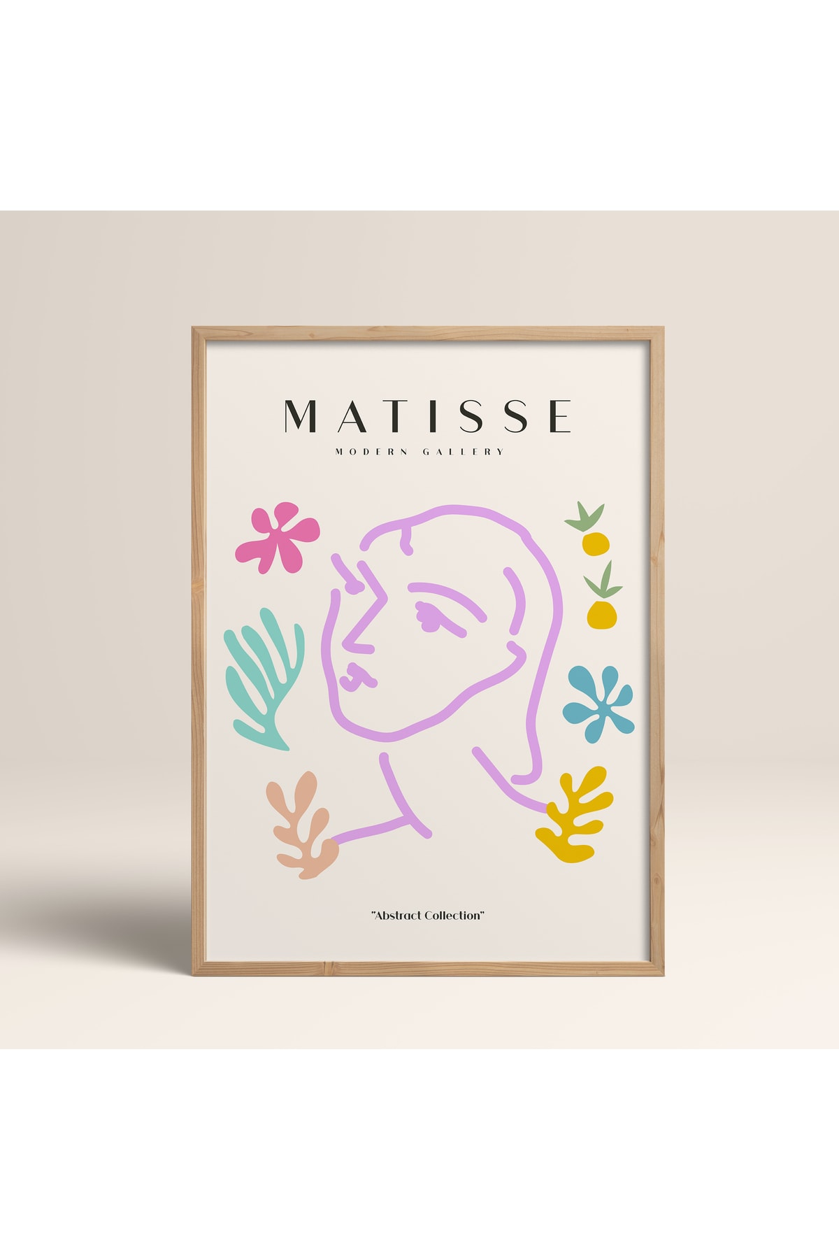 HOMEPACK Ahşap Çerçeveli Soyut Renkli Desenler Matisse Gallery Modern Art Tablo