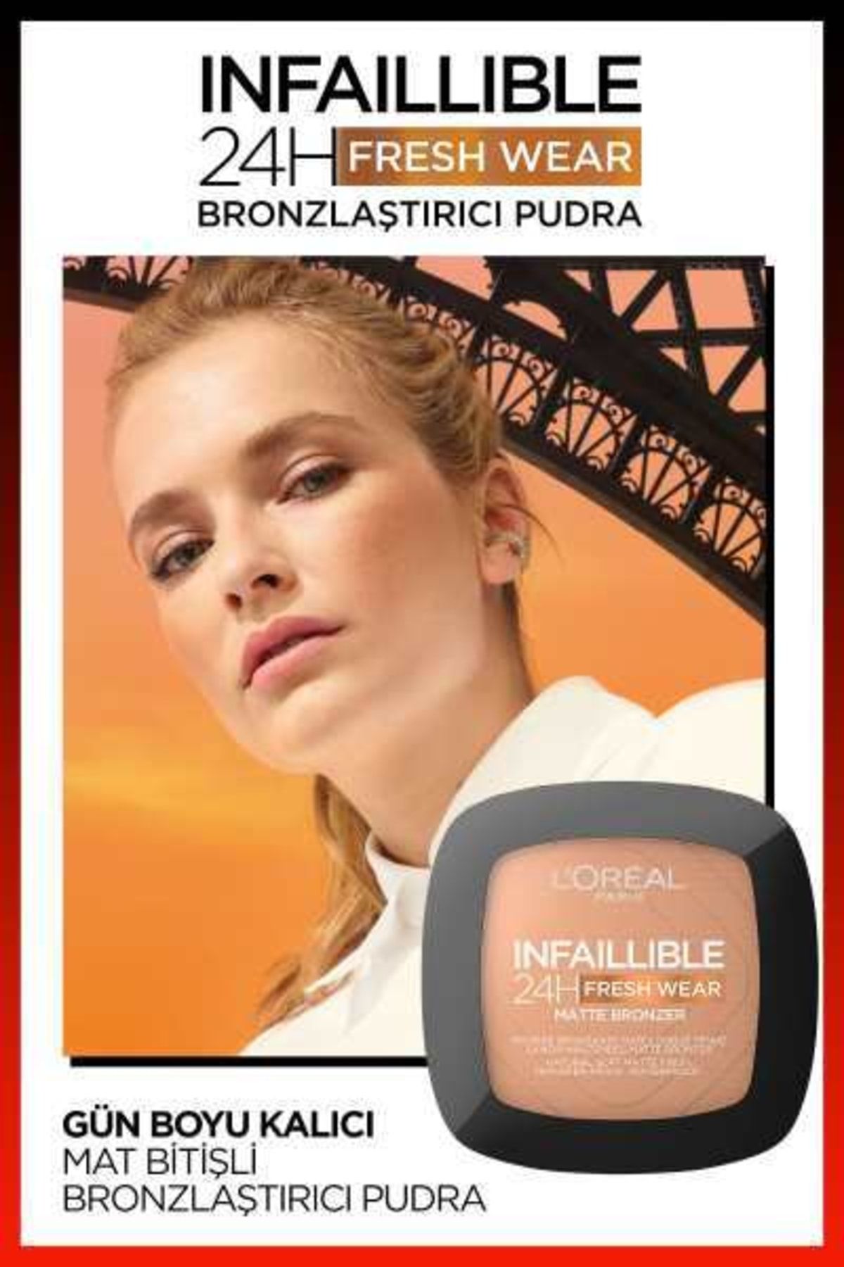 L'Oreal Paris پودر برنزه کننده Infaillible برنزه ای طبیعی و ماندگار 24ساعته شماره 300 رنگ سبک متوسط ​​