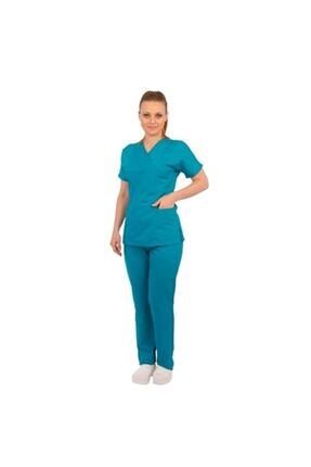 Dr Hemşire Mavi Kadın Forma Cerrahi Takım Uniforması EM-01021