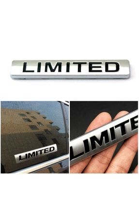 Universal Lımıted Gri Siyah Paslanmaz Metal Arma Sticker Yapışkanlı LIMITEDGRISIYAH