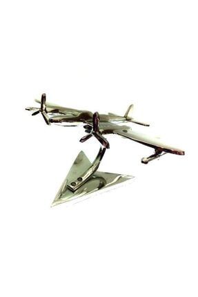 Metal Kaideli Pervaneli Uçak Figür 17cm apl016