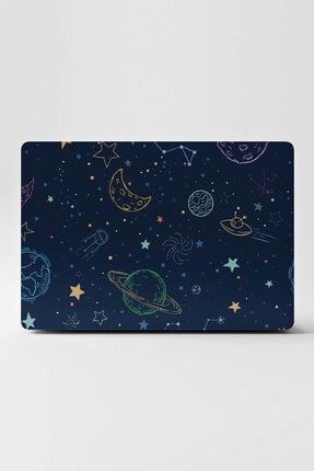 Mavi Uyumlu Laptop Sticker Kaplama Notebook Macbook Galaksi Gezegenler Evren LS249