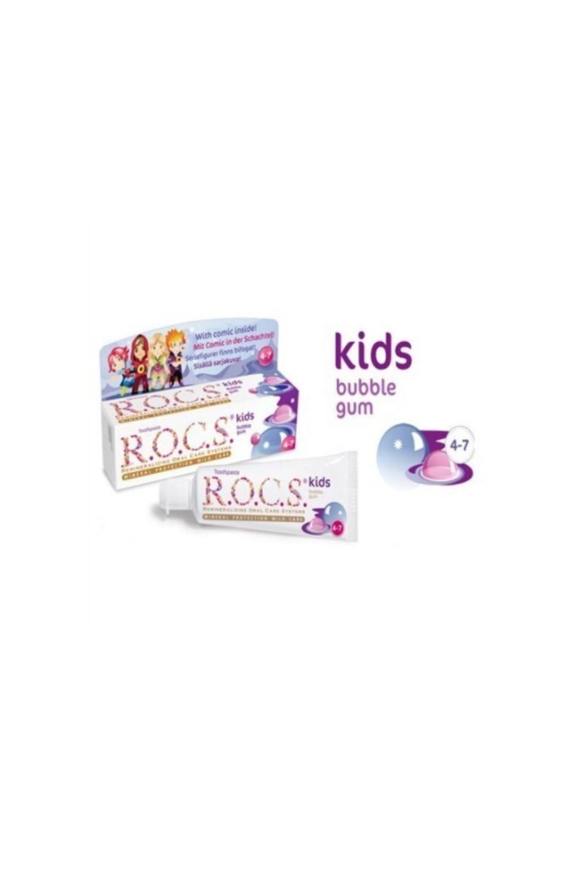 R.O.C.S. 4-7 Yaş Balon Sakızı Tadında Diş Macunu 45g