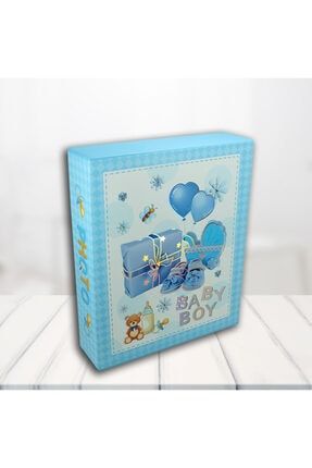 Bebek Fotoğraf Albümü 80 Resimlik Kutulu, Baby Boy - Mavi 602-2B