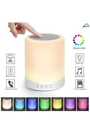 Gece Lambası Dokunmatik Lamba Renkli Led Işık Bluetooth Hoparlör Usb Şarj Kablosuz Speaker ayring