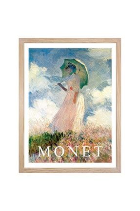 Monet La Promenade Çerçeveli Poster Tablo 30x40cm Doğal Ahşap Çerçeveli ARTSH035