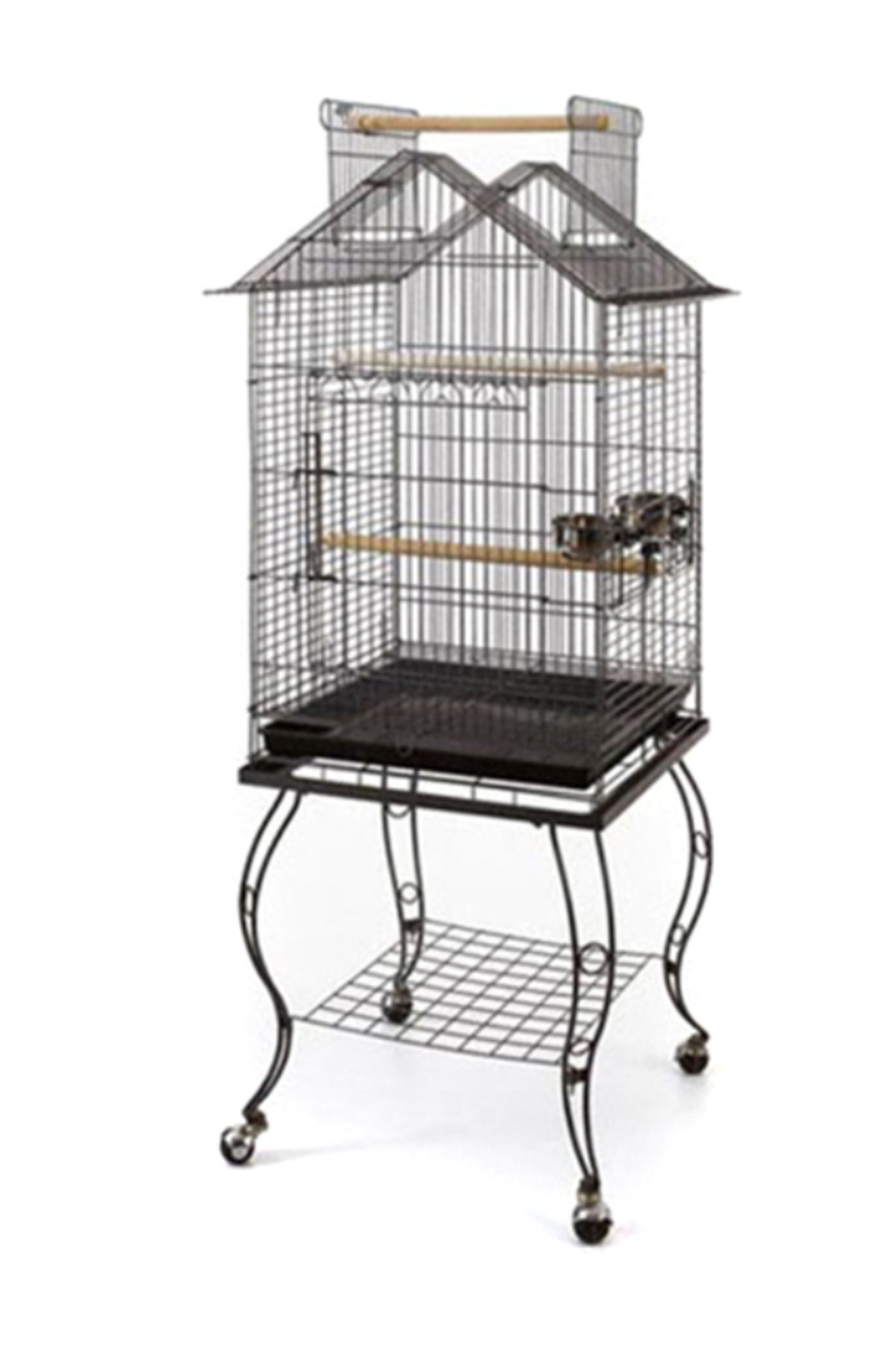Qh Pet Cage Sehpalı Papağan Kafesi 934ab Beyaz 51x51x139cm