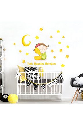 Uyuyan Prenses Ay ve Yıldız Bebek ve Çocuk Odası Duvar Sticker WALLST0021