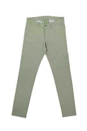 Yeşil Desenli Slim Fit Pantolon 1003210119
