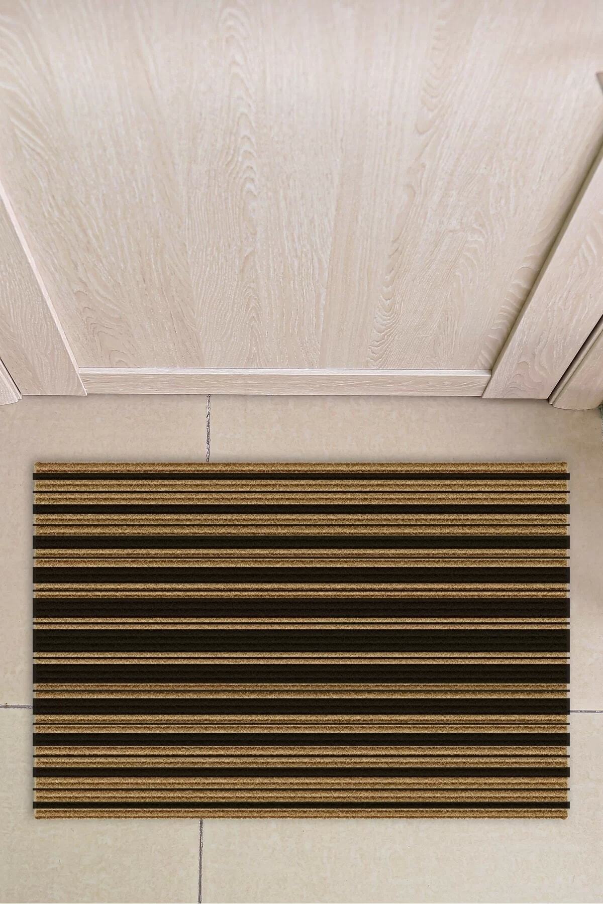 Line Patterned Door Front Carpet Mat 40 x 60 Cm