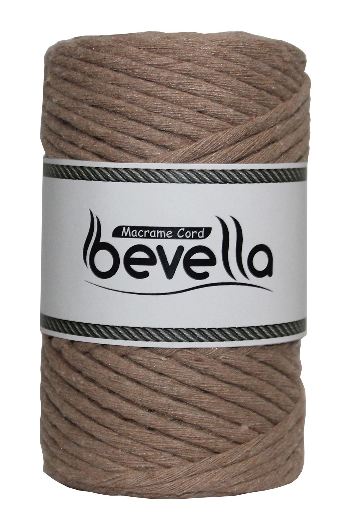 Bevella Macrame Cord-Scanned Macrame Floss 3mm Επαναγράψιμο Βαμβακερό Μονό Twist Macrame Floss Σκούρο Μπεζ 3