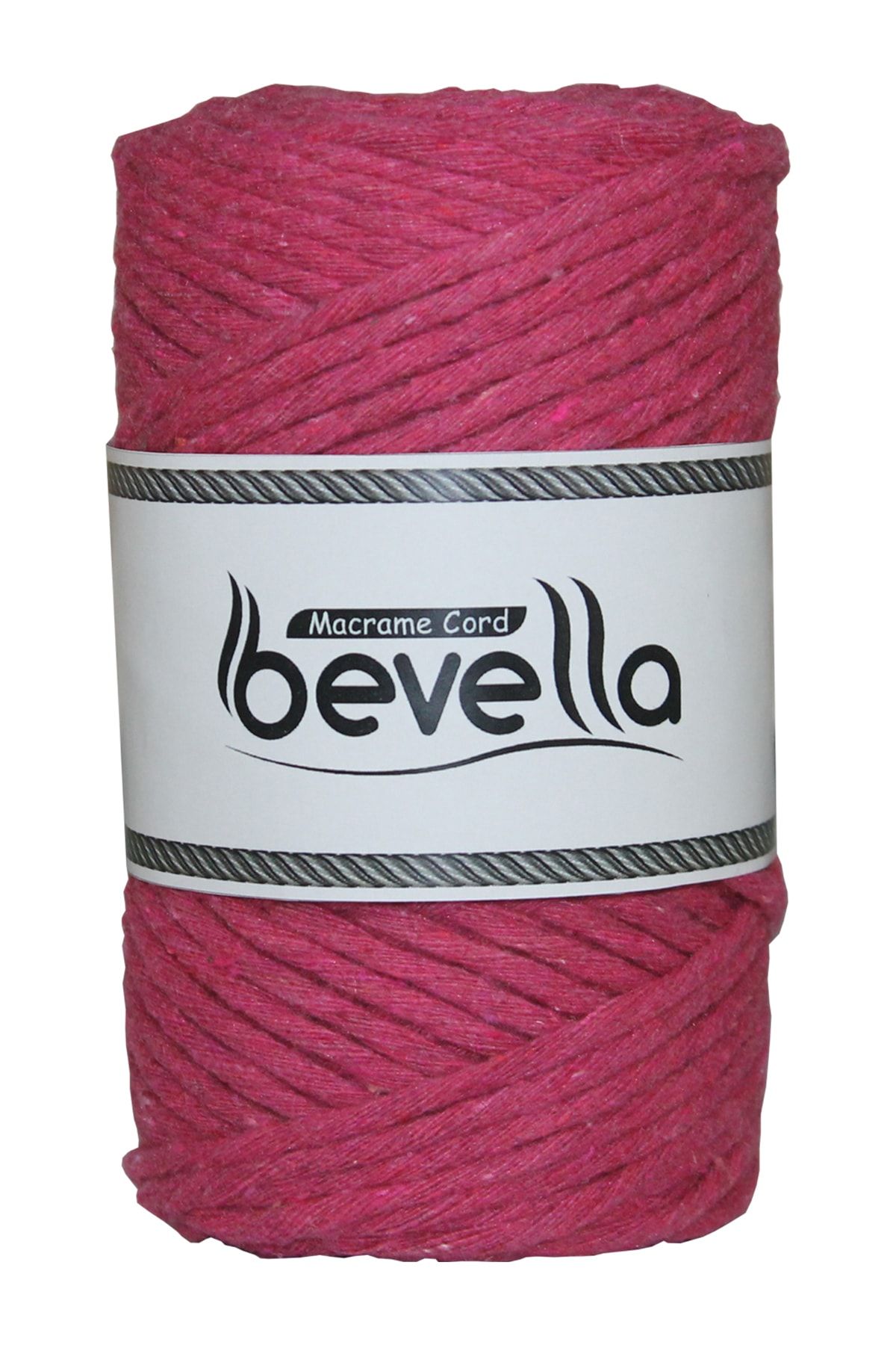 Bevella Macrame Cord-Scalloped Macrame Thread 3mm Scalloped Cotton Single Twist Macrame Thread Fuchsia 3