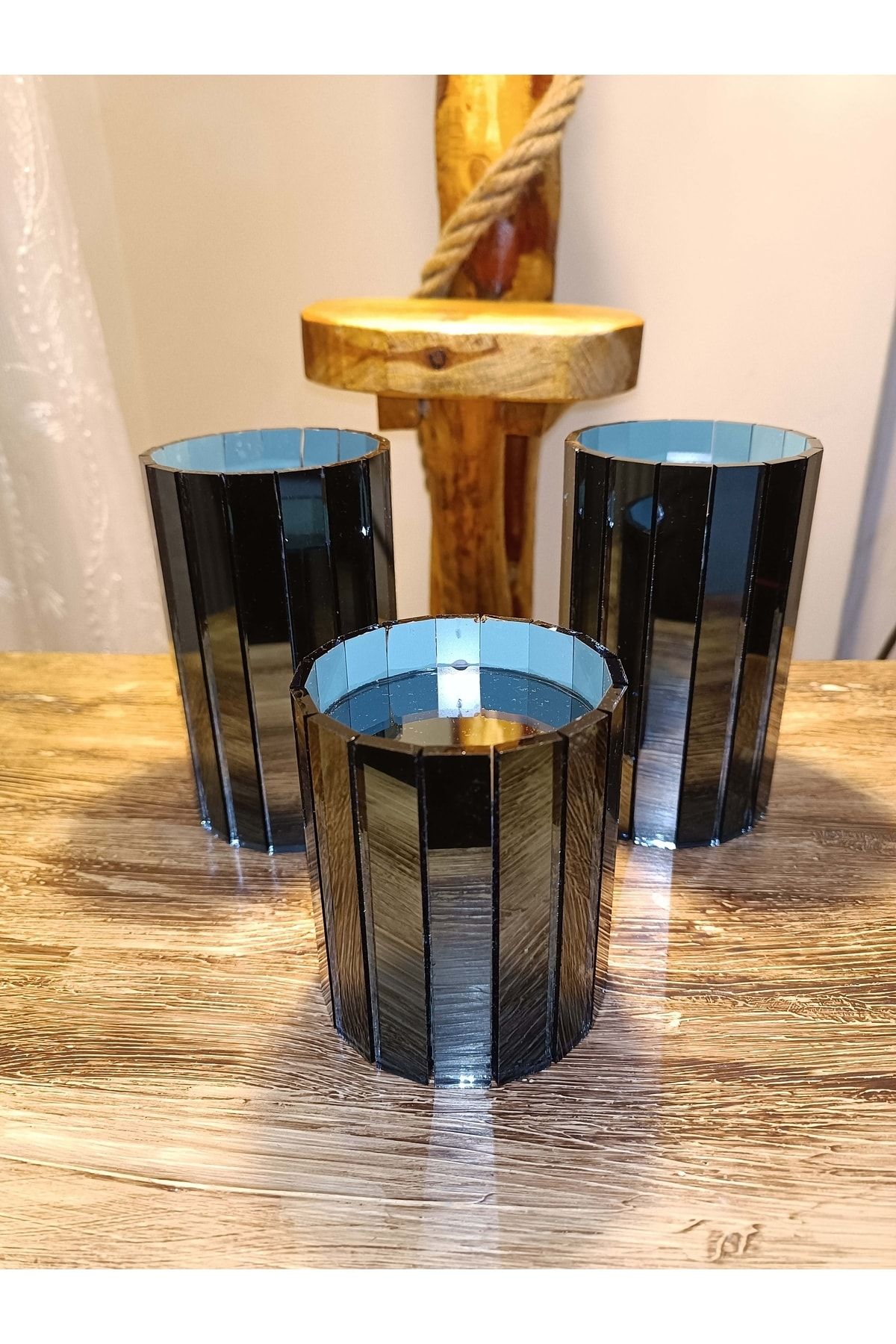 Mirrored candle outlet holders