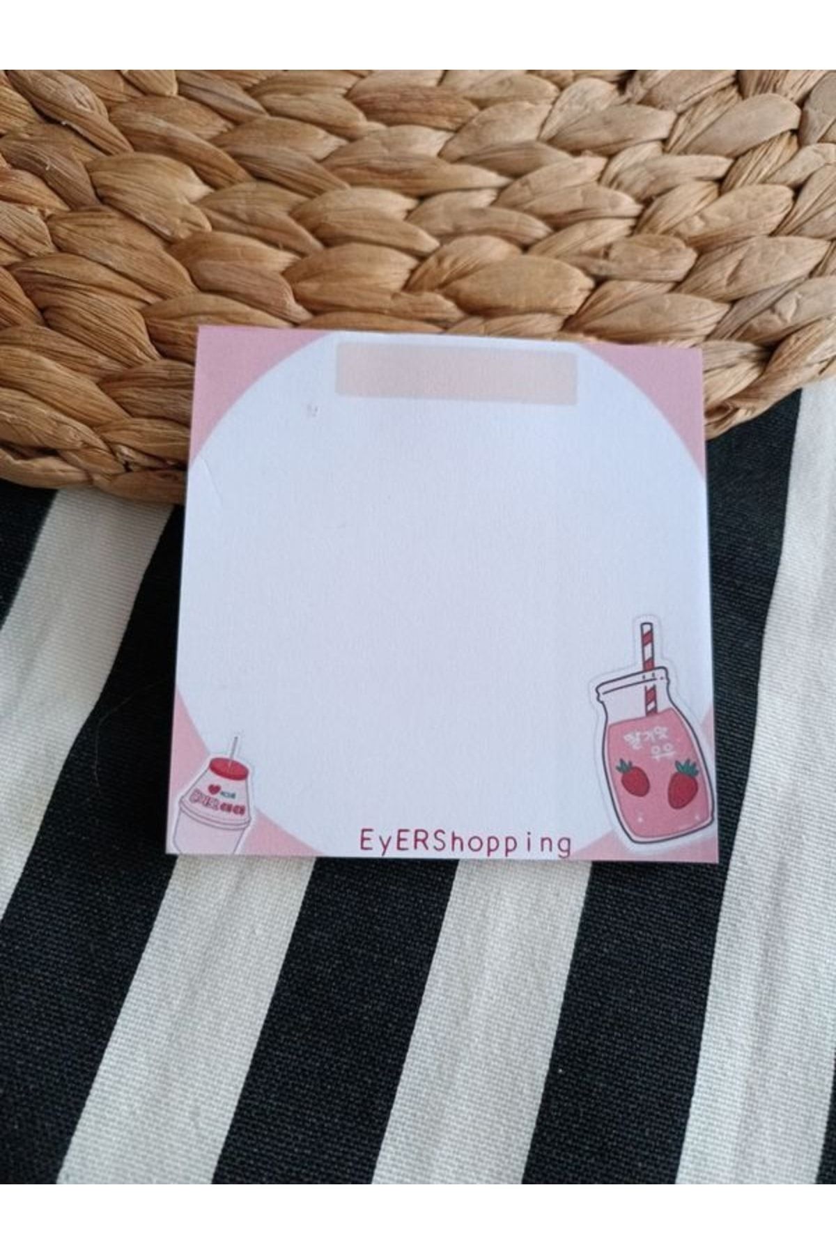 EyER Shoping-Various Figures Patterned Memopad Notepad Memo Pad Check Pluck Notebook Pink 1