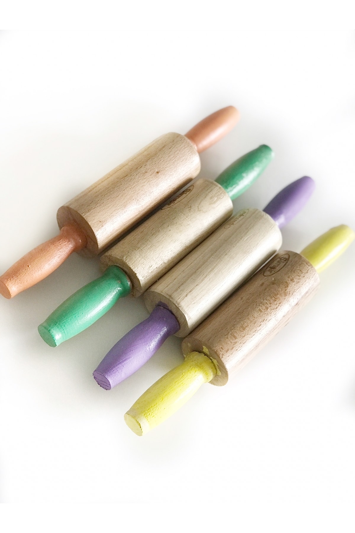 GREGOSS Mini Ahşap Merdane (adet Fiyatı) Eğlenceli Rengarenk Merdaneler