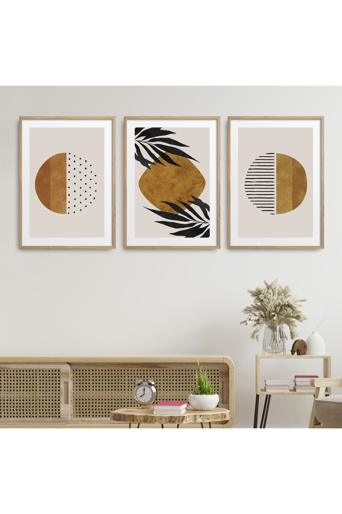 3-Piece Painting Set with Natural Wood Frame Hpn131