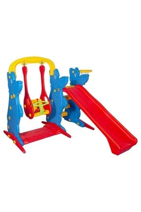 Mavi Kaydıraklı Salıncak Set - Çocuk Salıncak - Kaydırak - Çocuk Oyun Parkı - Anaokulu - Kreş MEX 9060 M