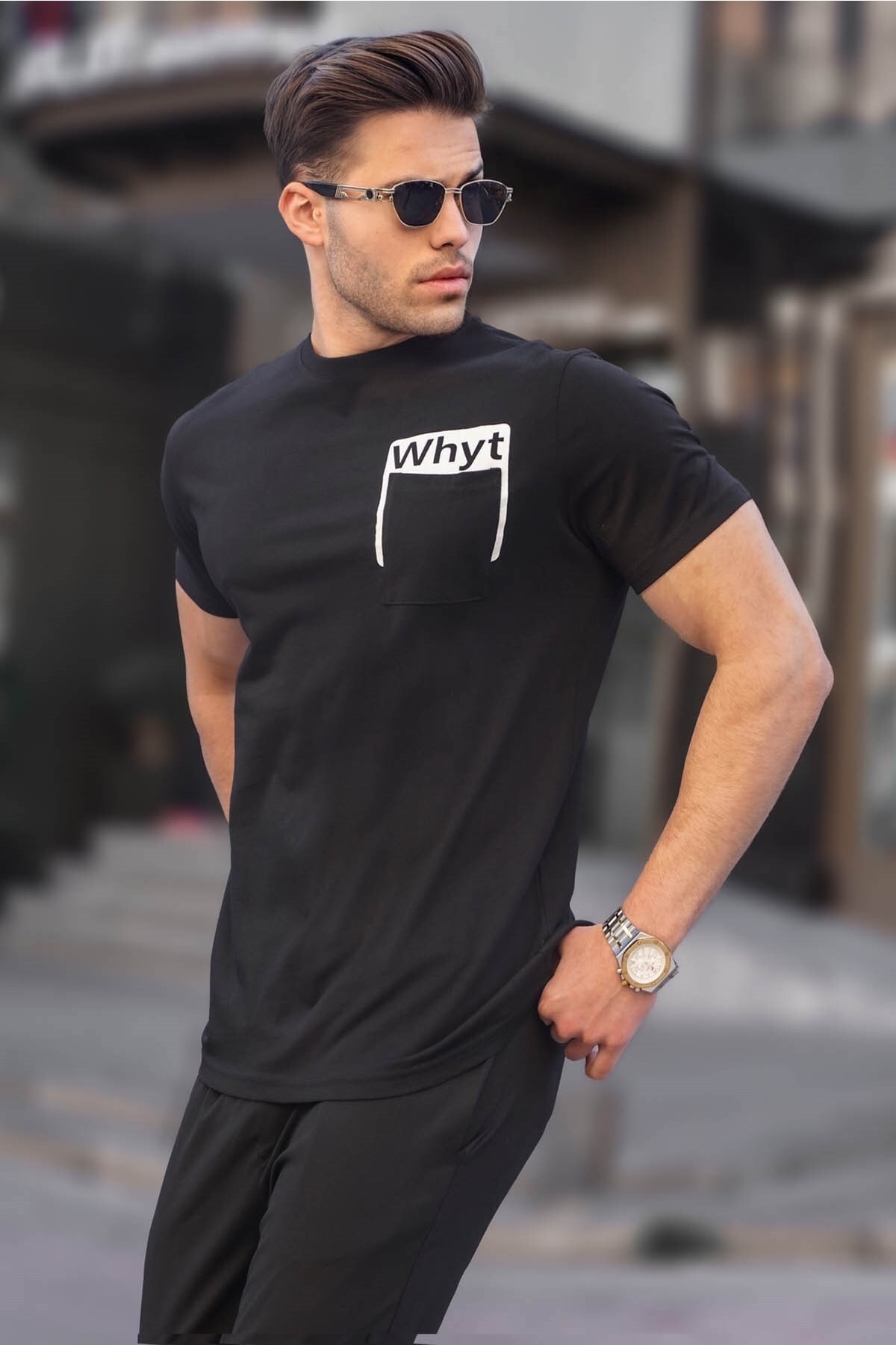Madmext T-Shirt Schwarz Regular Fit Fast ausverkauft