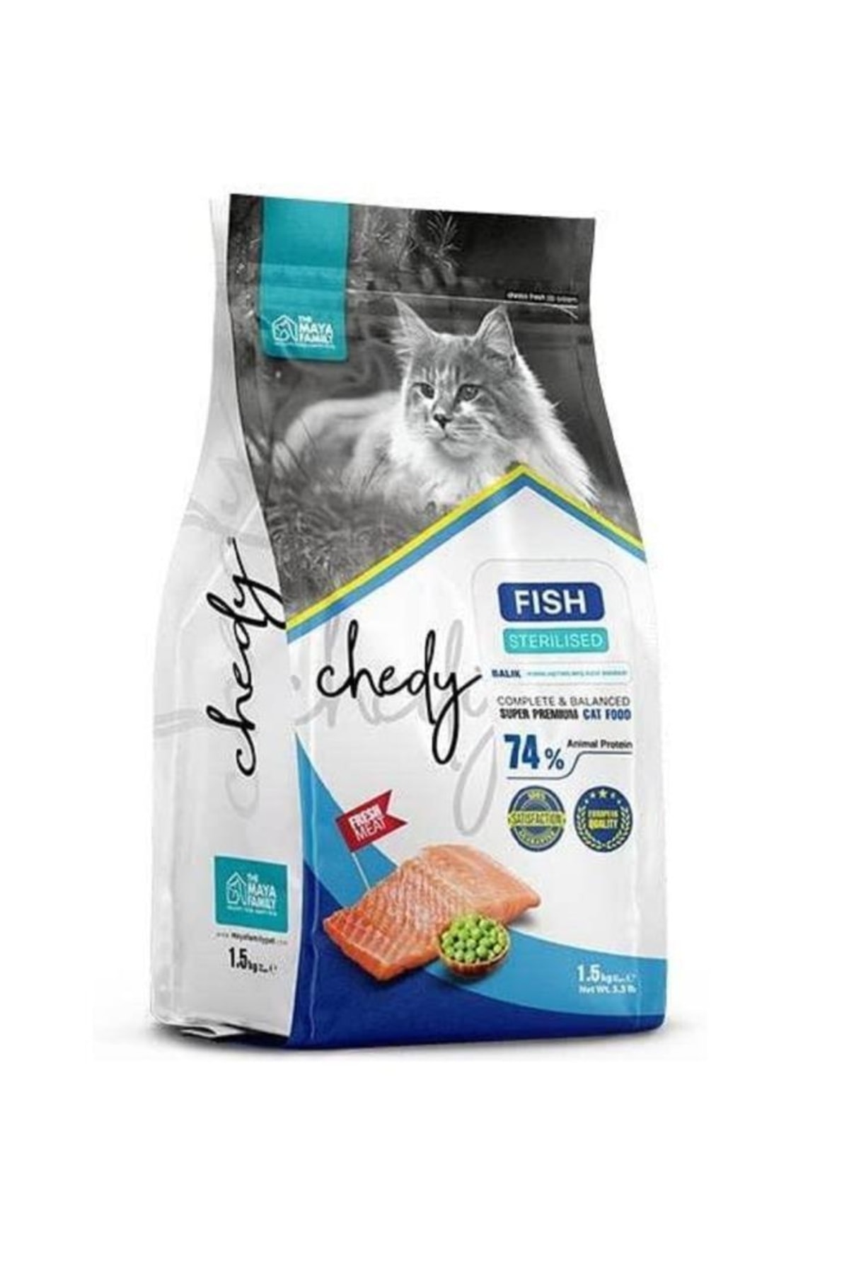 Chedy Balıklı Kısırlaştırılmış Kedi Maması 1.5 Kg