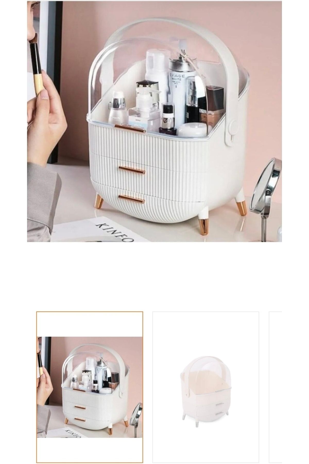 LeesHome Makeup Cosmetic Organizer Cream with Drawer - Trendyol