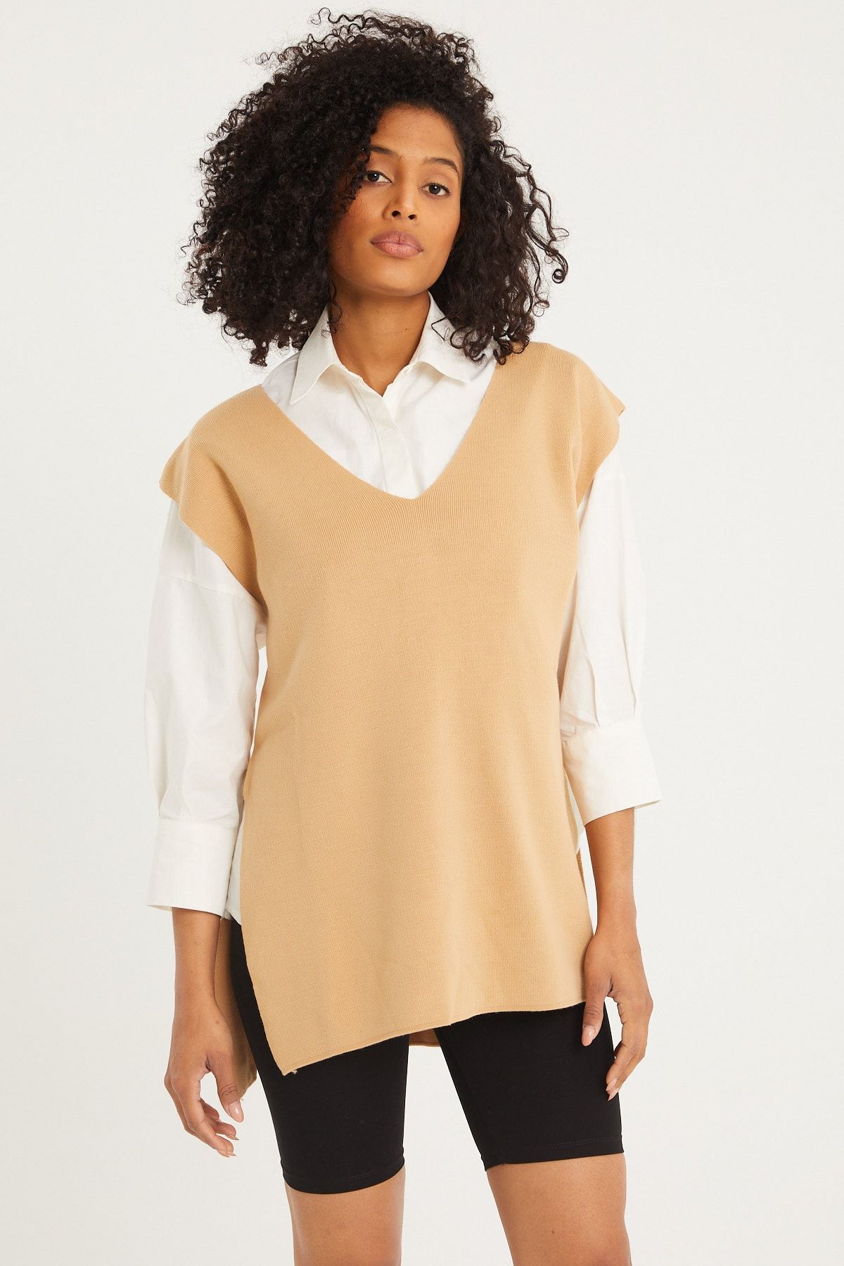 Belted sweater shop vest