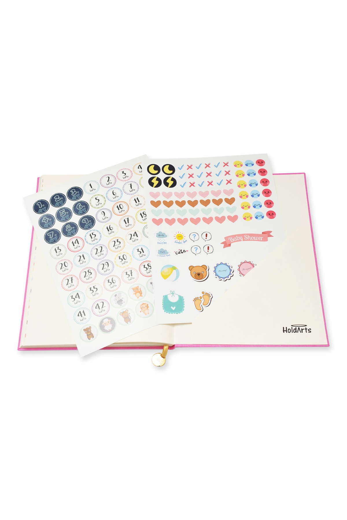 HoldArts Anne Bebek Günlüğü & Anı Defteri - Hamile Ajandası - Pembe fotoğrafı 3 (önizleme)