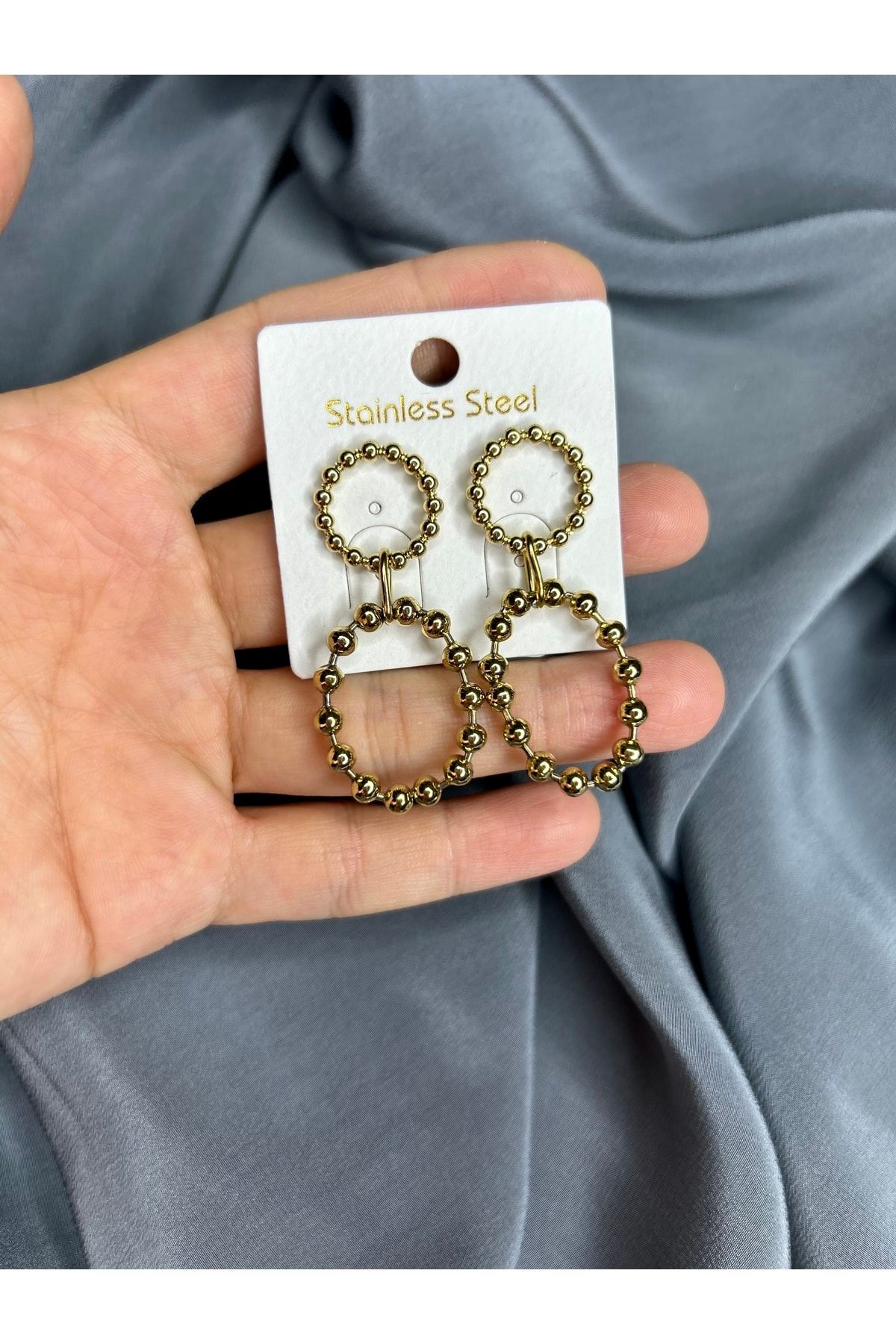 Stainless steel gold earrings deals