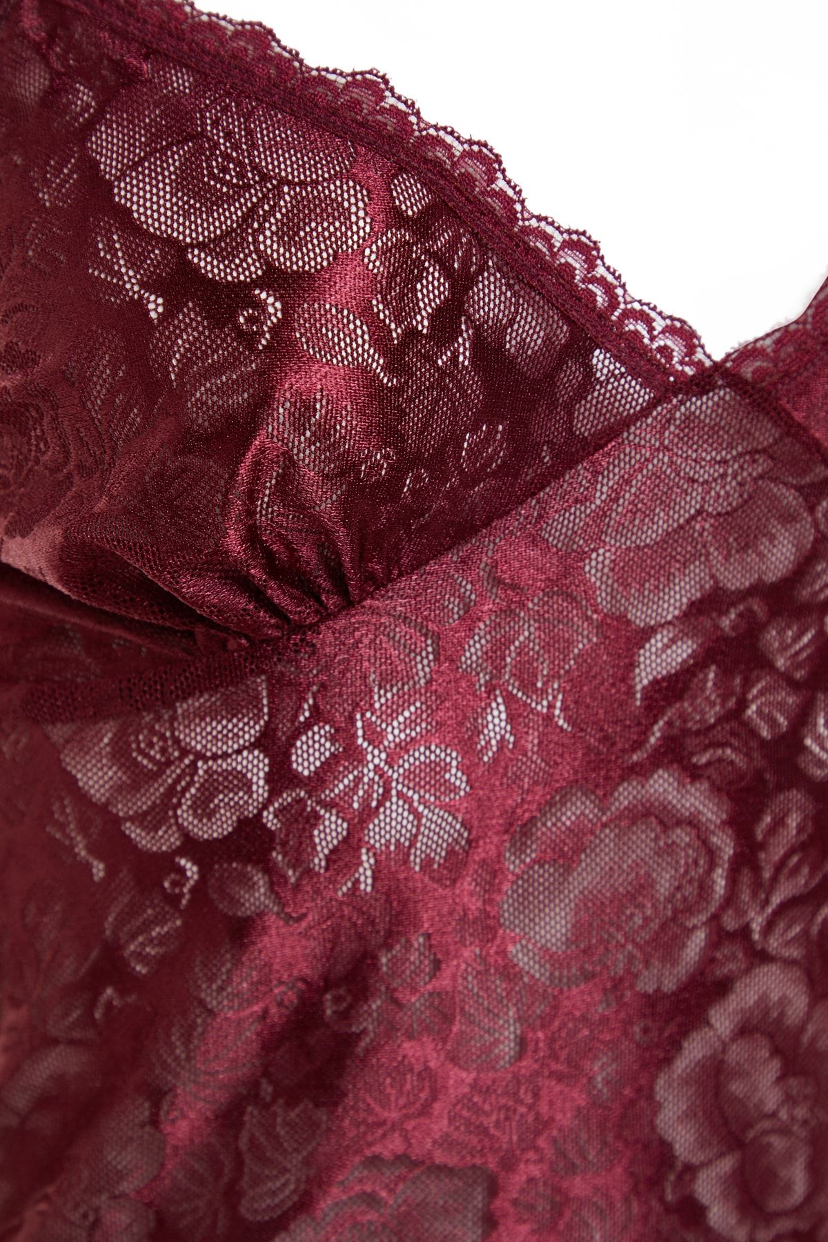 Trendyol Collection-Burgunderrotes Spitzen-Strumpfhosenbabydoll mit Seilträgern – THMAW21LL0002 7