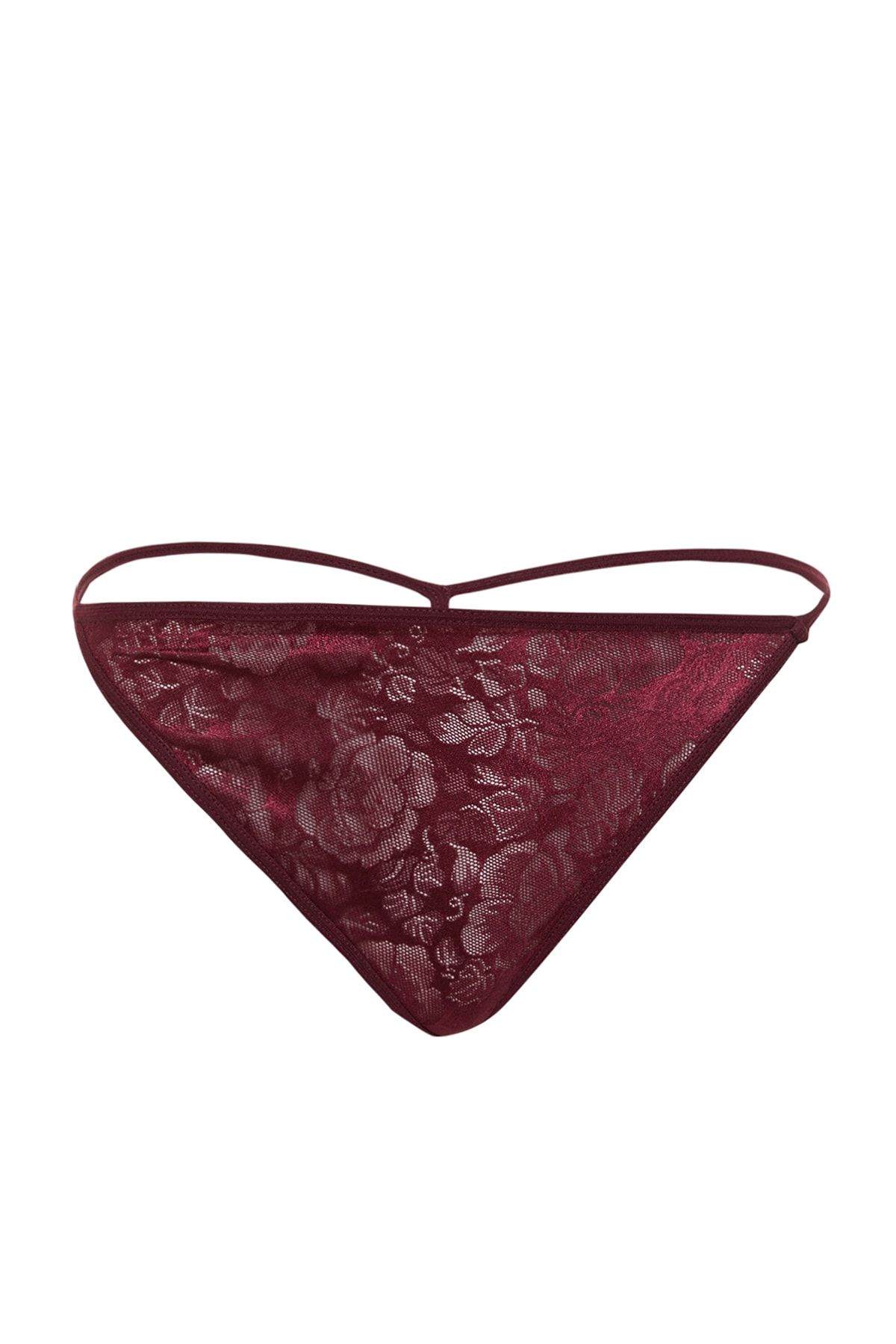 Trendyol Collection-Burgunderrotes Spitzen-Strumpfhosenbabydoll mit Seilträgern – THMAW21LL0002 9