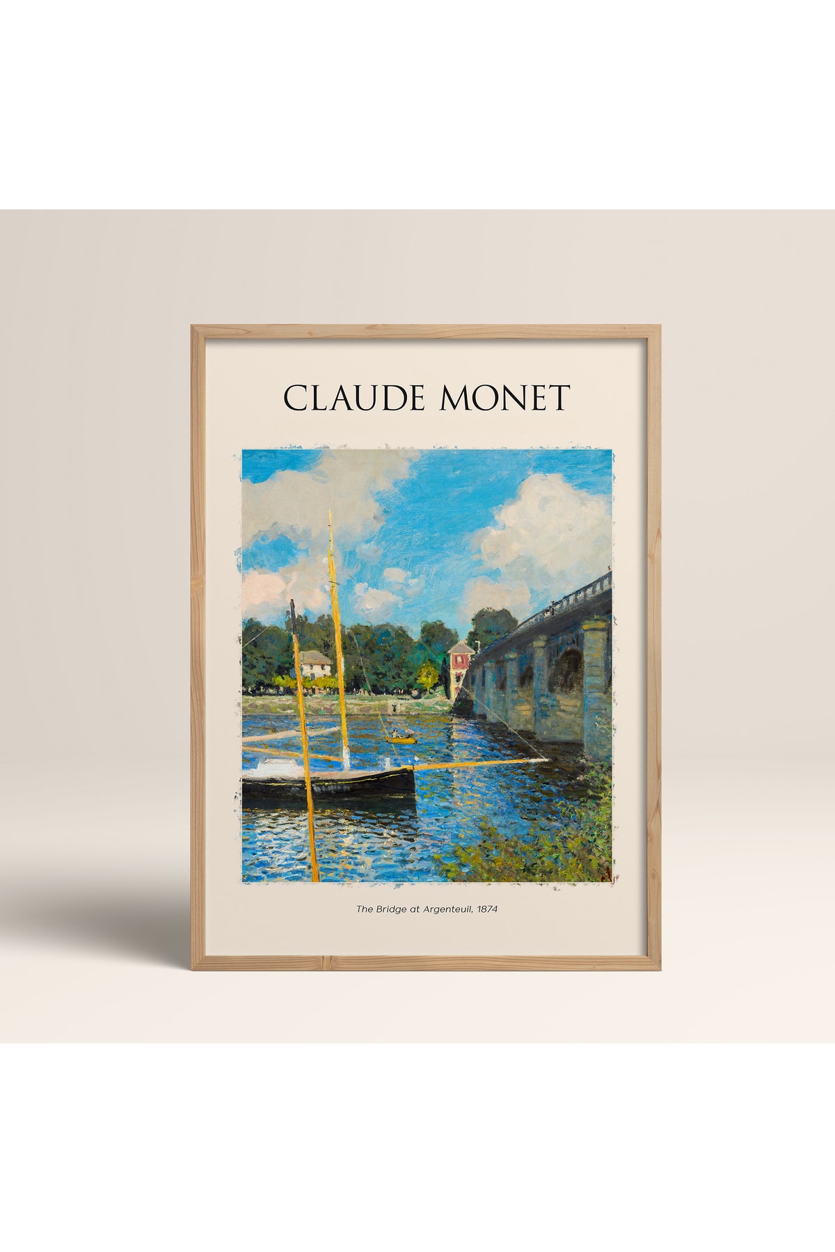 HOMEPACK Ahşap Çerçeveli Claude Monet The Bridge At Argenteuil Art Tablo