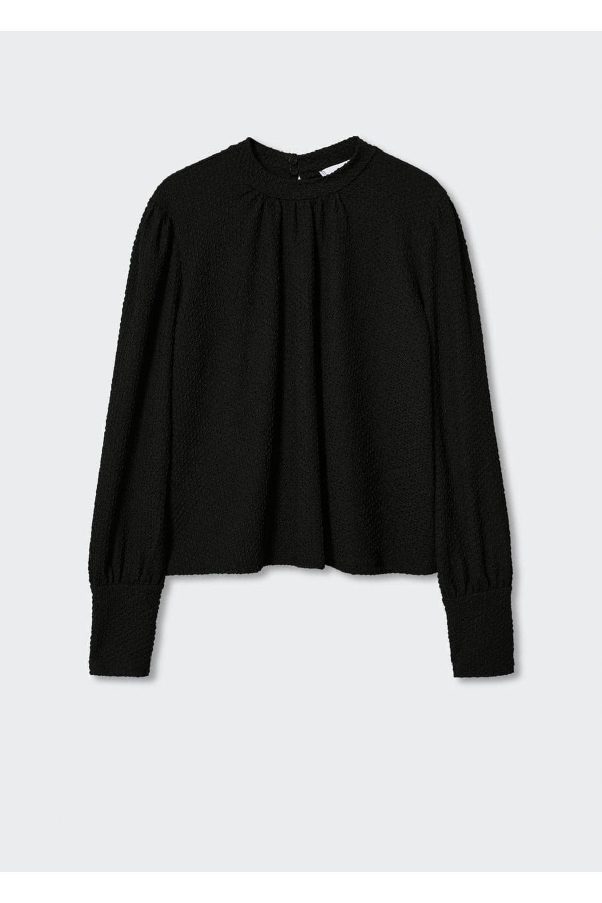 MANGO Woman-Fließende Bluse mit Strukturmuster 3