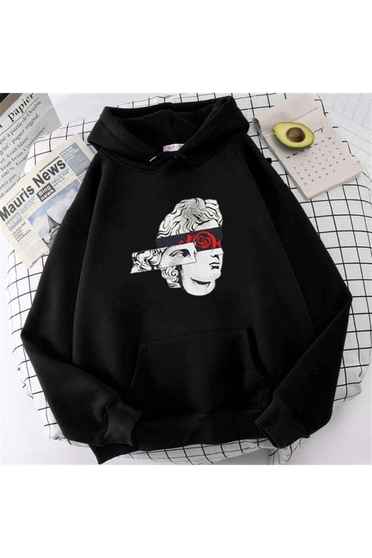 Black sweatshirt with hotsell roses on sleeves