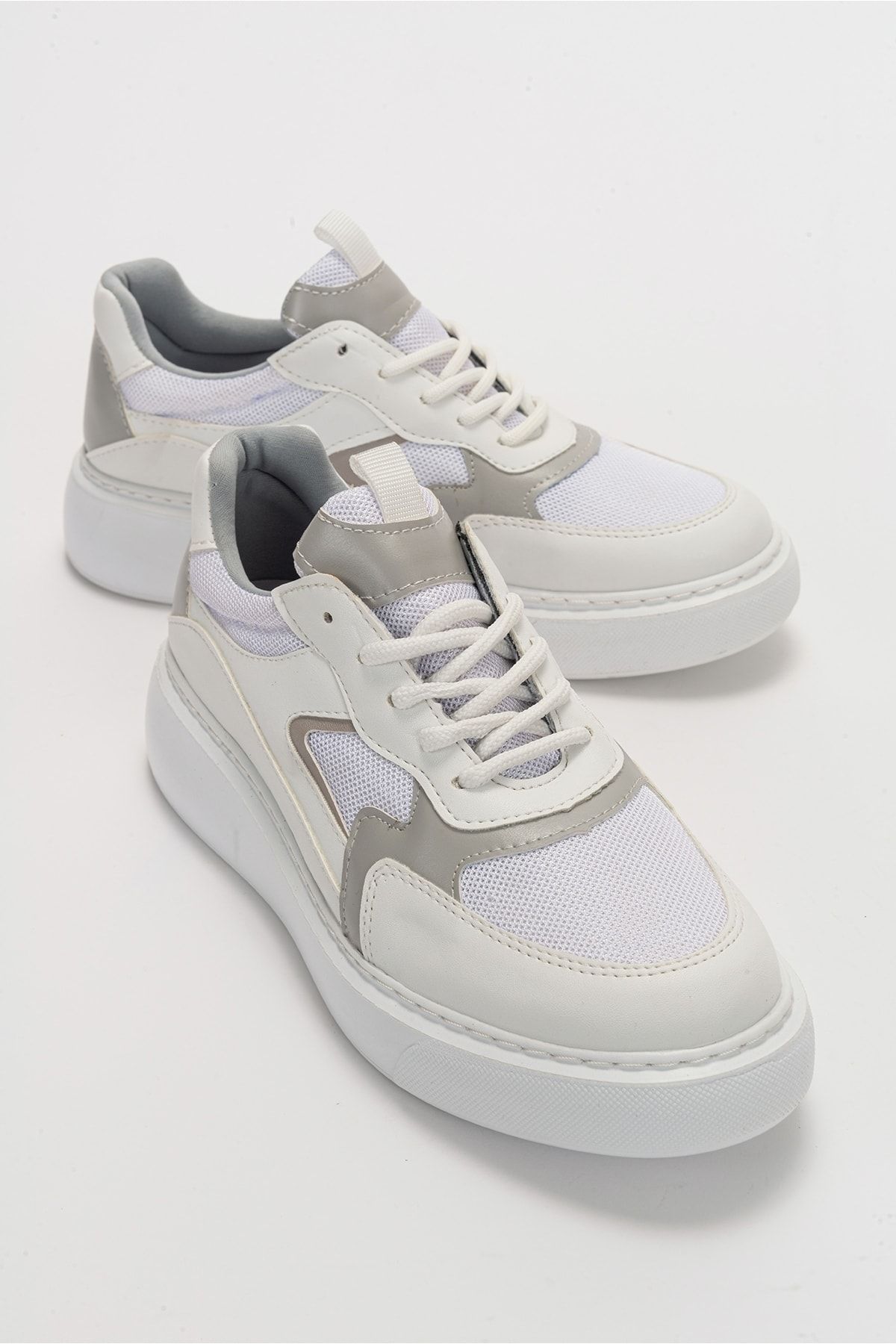 اسنیکر سفید زنانه کفش ورزشی خاکستری اورجینال luvishoes