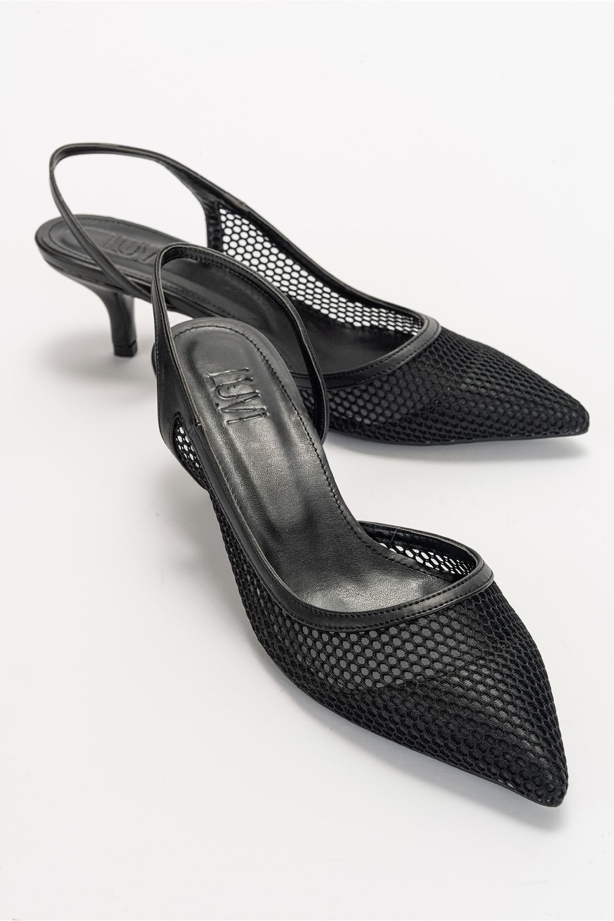 کفش پاشنه کلاسیک سیاه زنانه مبهم اورجینال luvishoes