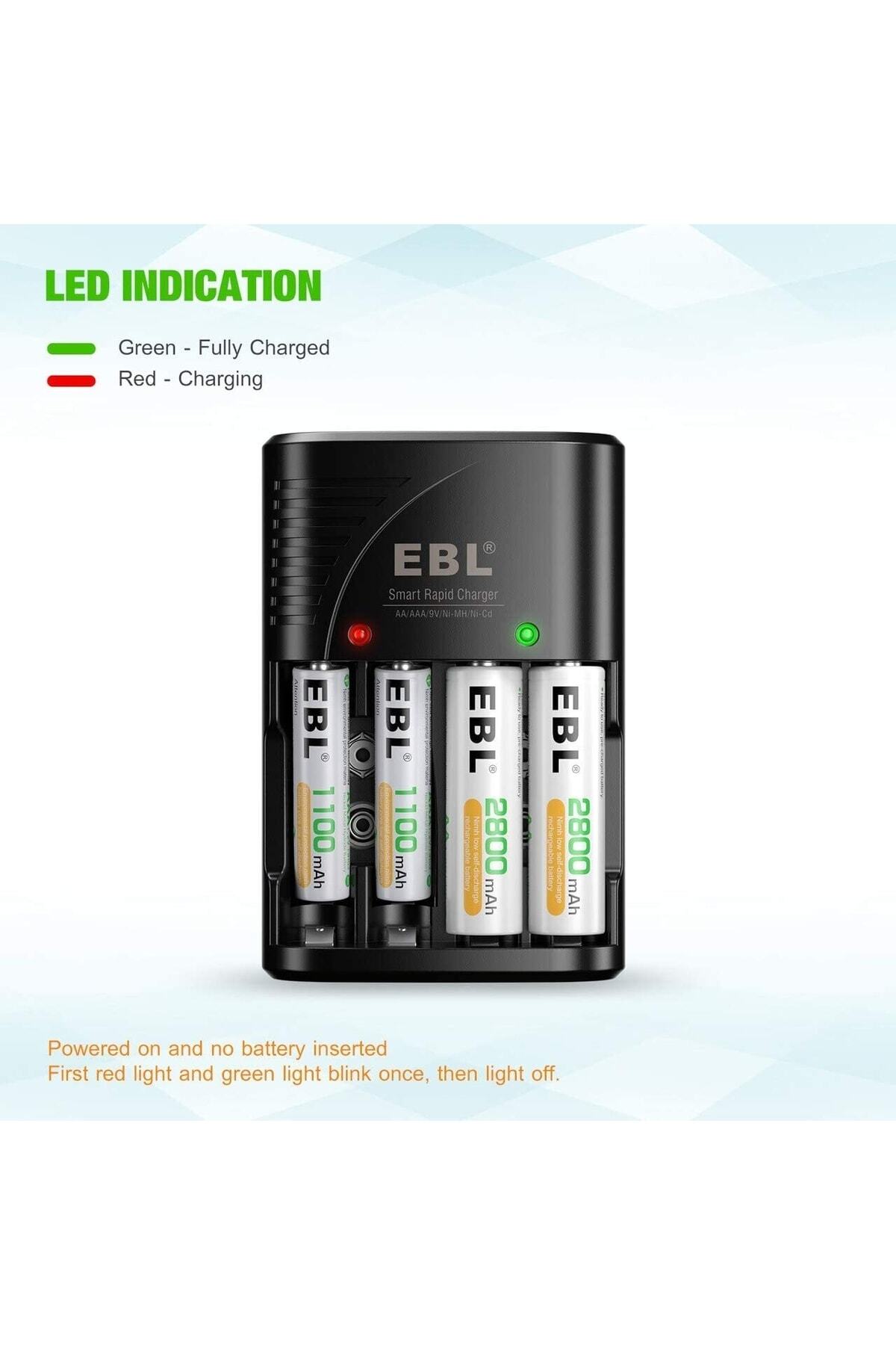 Caricabatterie EBL LCD Per AA/AAA - 4 Slot Indipendenti, Tipo-C, Ricarica Intelligente - Foto 5