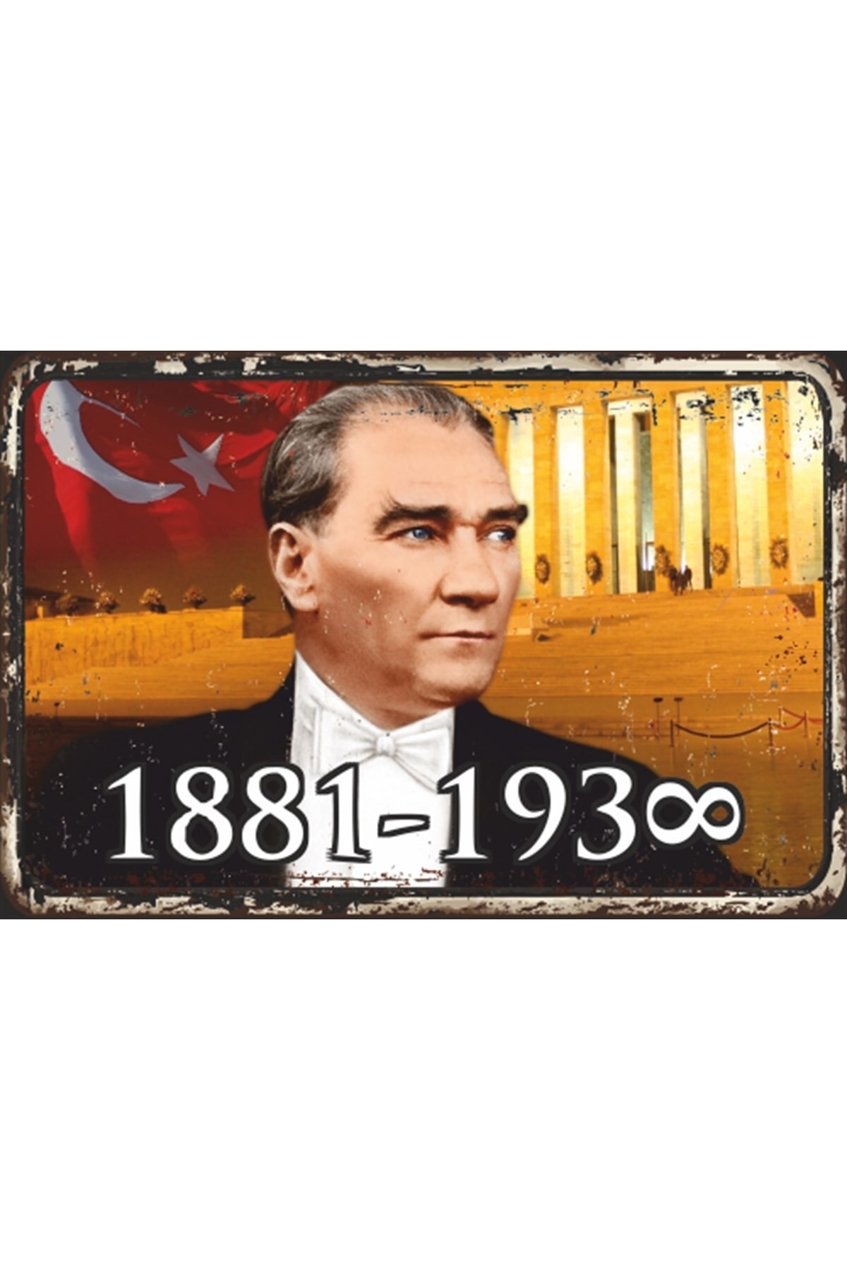 Mustafa Kemal Atatürk Anıtkabir Retro Wooden Poster