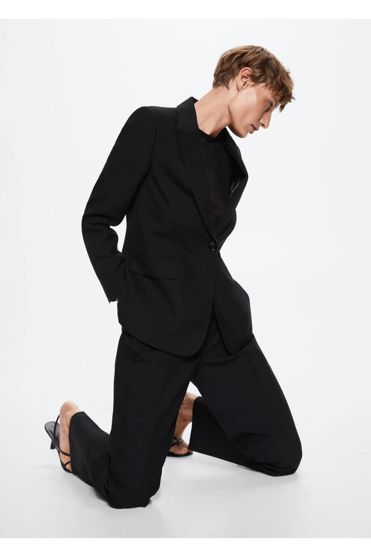 ژاکت مردانه مشکی منگو | 37035944 اورجینال - تصویر 5