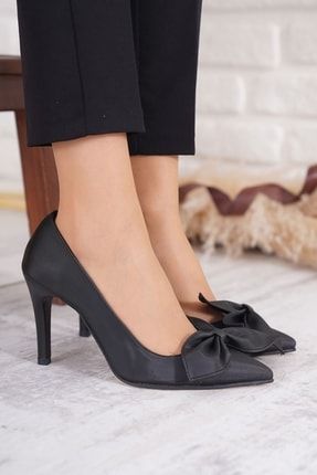 Zayra Kelebek Fiyonk Kadın Topuklu Ayakkabı Siyah 296 21Y21750