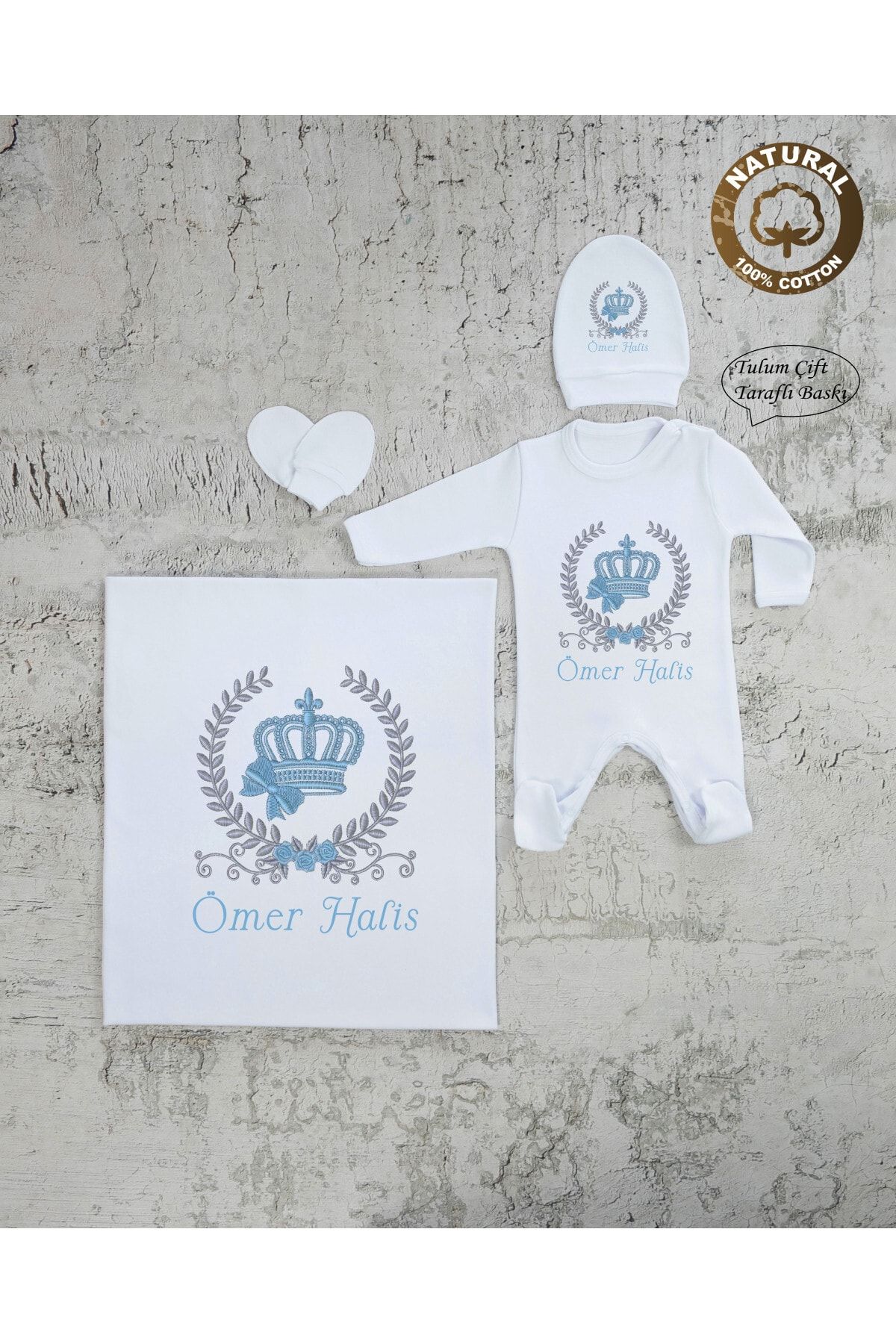 Personalized baby blanket on sale and hat set