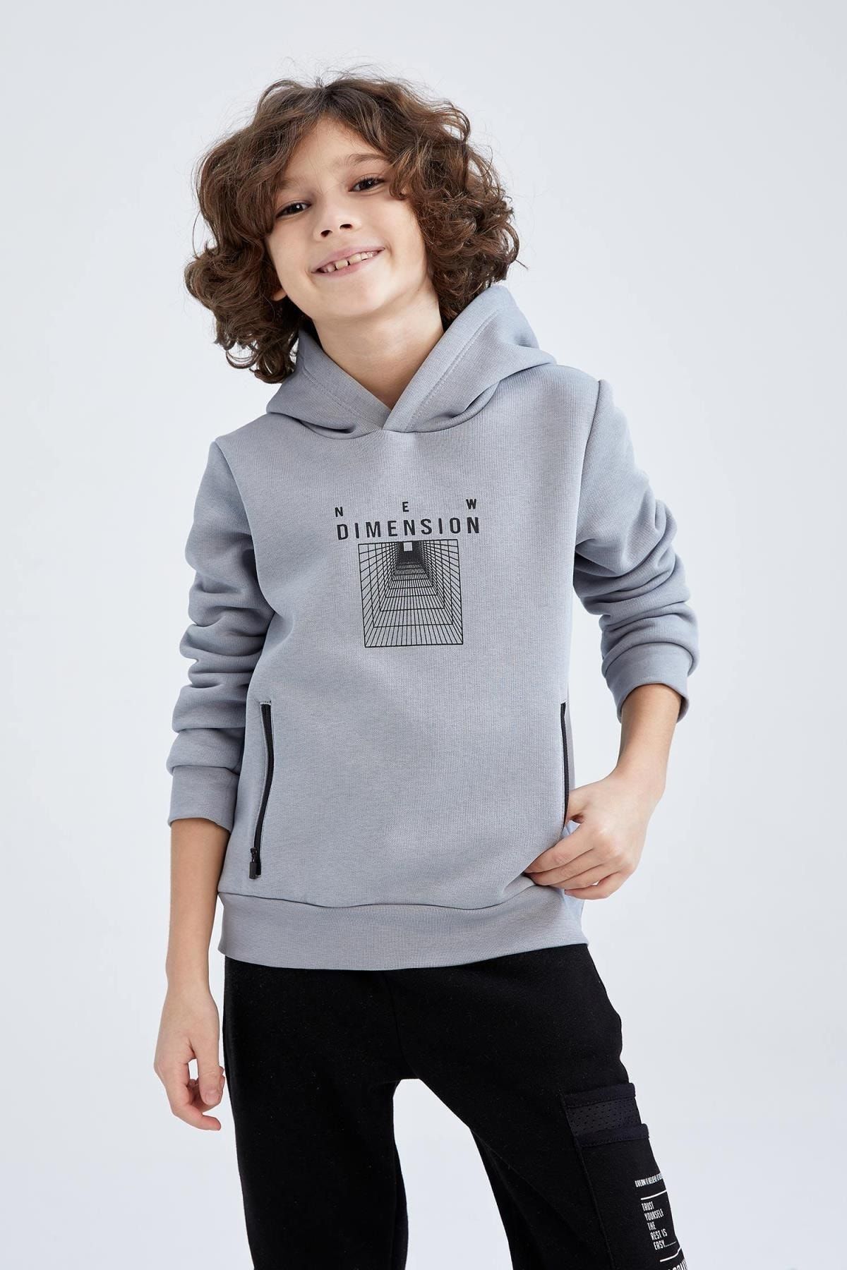 Erkek Çocuk Regular Fit Kapüşonlu Sweatshirt