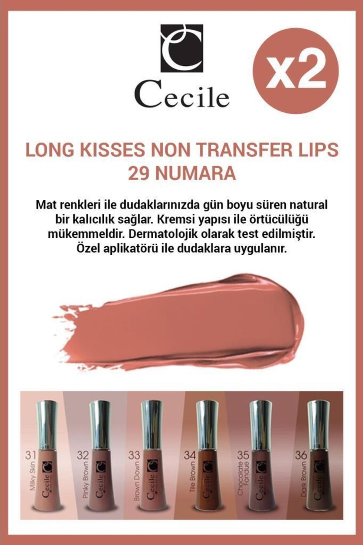 Cecile Dolgunlaştırıcı Nemlendirici Etkili Kalıcı Lip Gloss No:29 X2