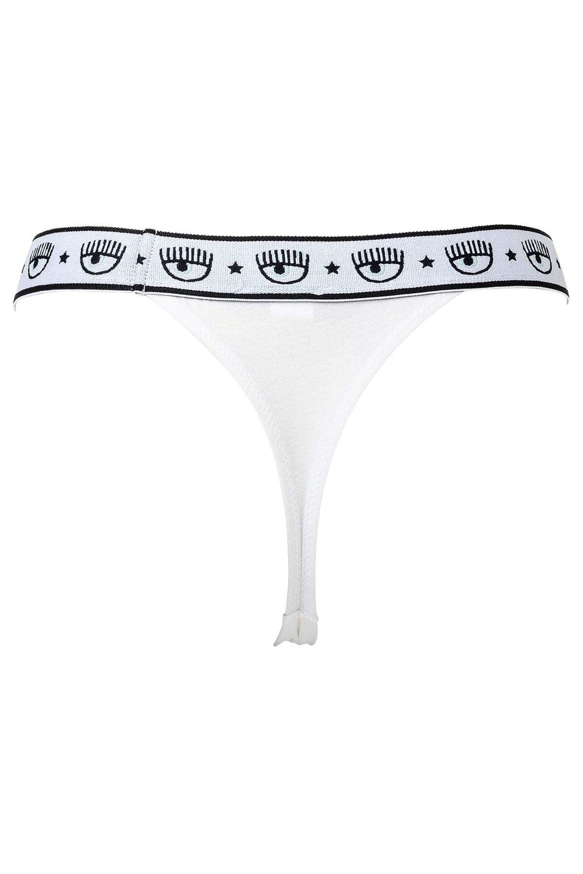 CHIARA FERRAGNI-Damen String 2er Pack - Tanga, Cotton Stretch, Logobund, uni 3