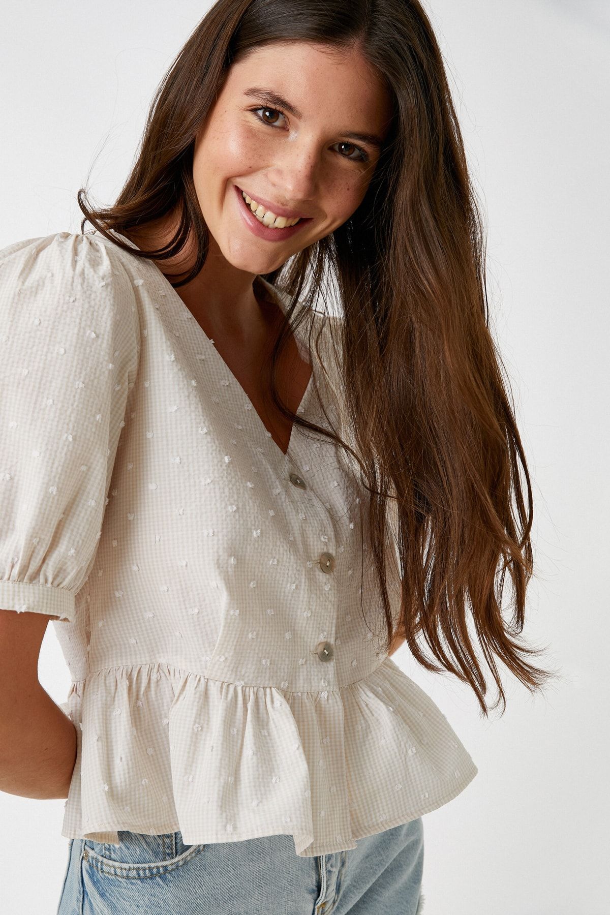 Koton Bluse Weiß Regular Fit Fast ausverkauft