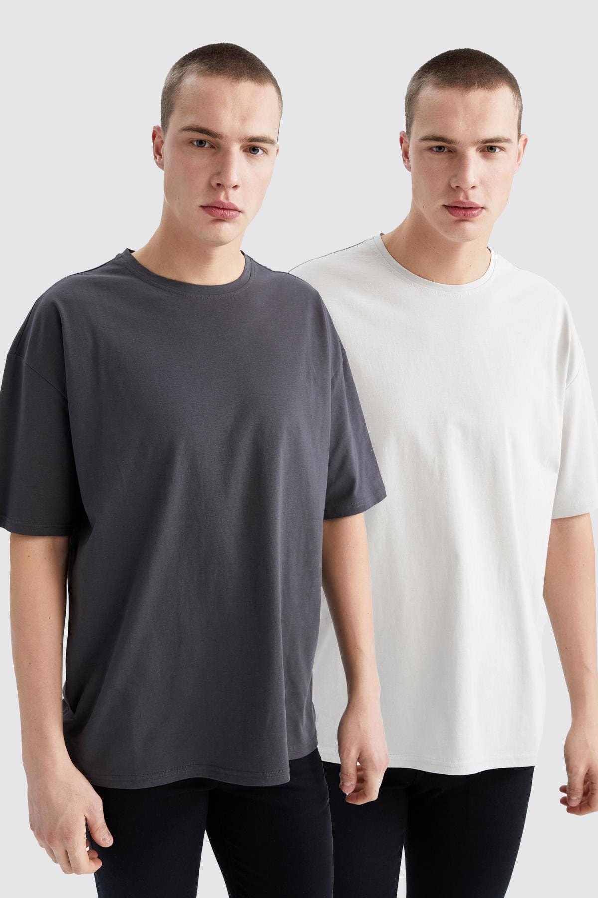 DeFacto T-Shirt Grau Oversized