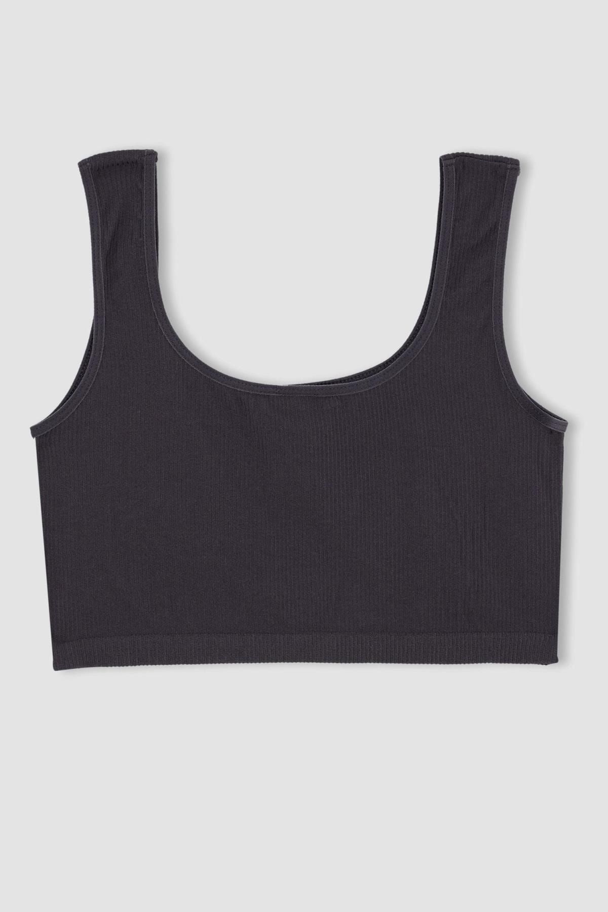 Fit Yuvarlak Yaka Seamless Dikişsiz Bra Fitili Sporcu Sütyen