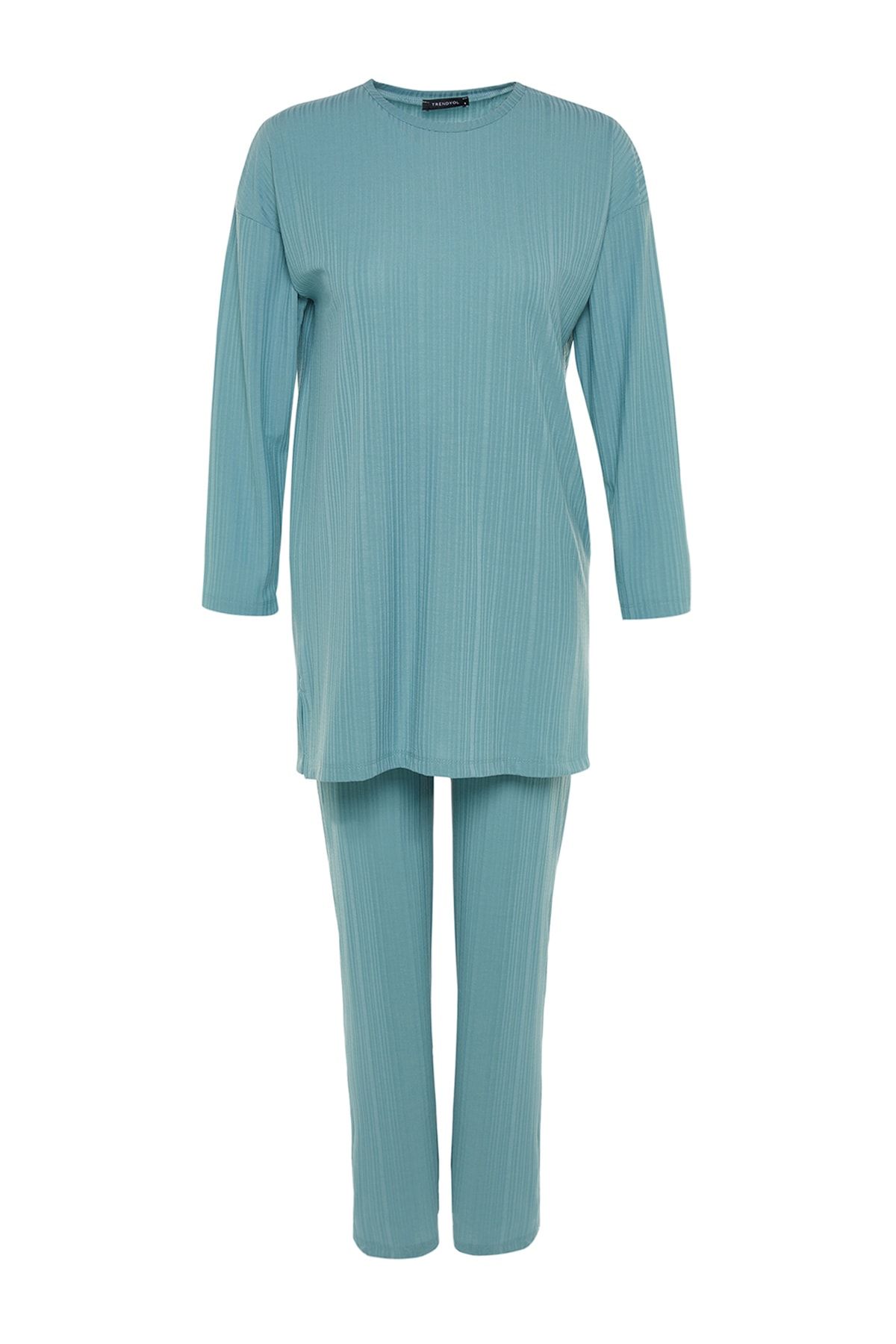 TRENDYOL MODEST Two-Piece Set - Blue - Fitted - Trendyol